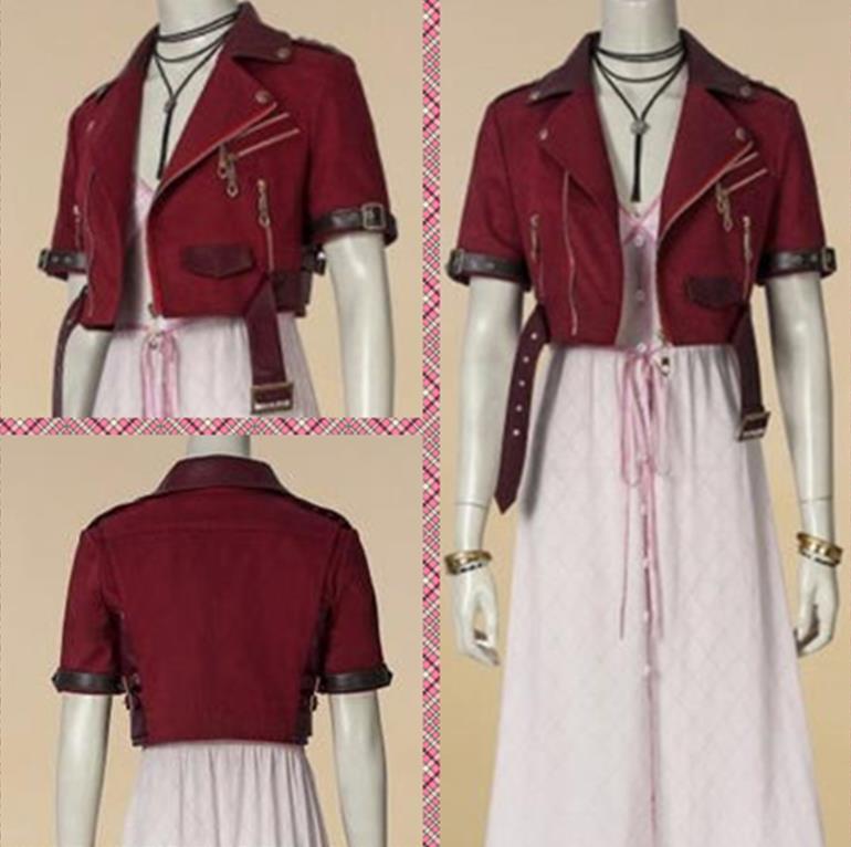 FF7 Aerith Gainsborough Cosplay Costume Aerith Jacket Aerith Costume