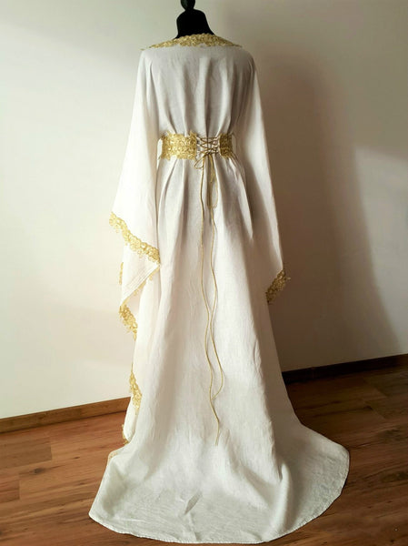 White Medieval Dress Celtic gown elven dress