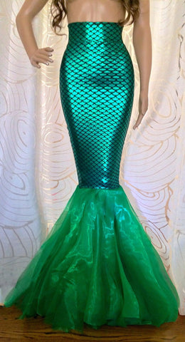 Sexy High Waist Adult Halloween Costume Fish Scale Mermaid Costume Tail Skirt