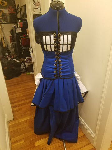 Tardis Steampunk Dress Blue Tardis Dress Corset Cosplay Costume