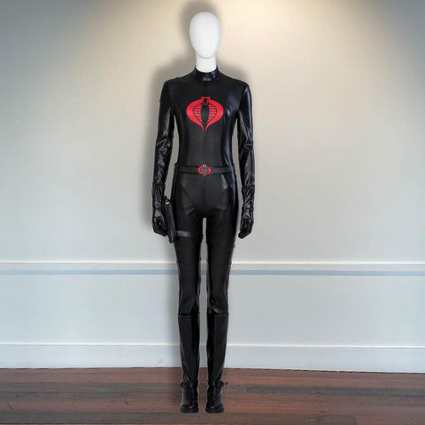 Uniform GI JOE A Real American Hero Cobra's Intelligence Officer Halloween Outfit Baroness Cosplay Black Jumpsuit Costume