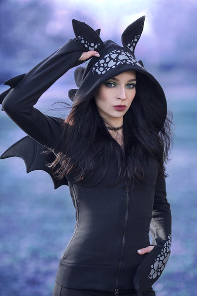 Female cosplay jacket Black Dragon hoodie