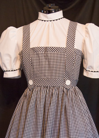 Custom Costume Dress Cosplay ADULT Size Black and White AUTHENTIC Reproduction DOROTHY