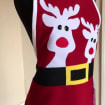 Christmas miss Santa Apron, Festive Christmas Apron, Reindeer Christmas apron