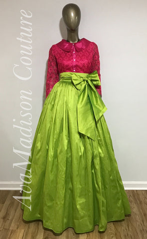 Ball Gown Skirt Petticoat Sash Pockets Womens Handmade Other Colors Available Classic Must Have Fine Indian Silk Taffeta MAXI Skirt