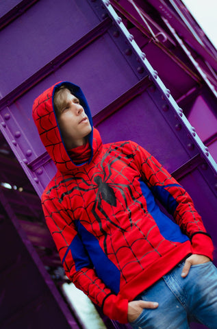 FEMALE comics animation cartoon or Cosplay Spider hoodie MALE