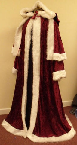 With jacket and trousers  Crushed velvet St Nicholas Father Christmas Victorian Santa Xmas Robe