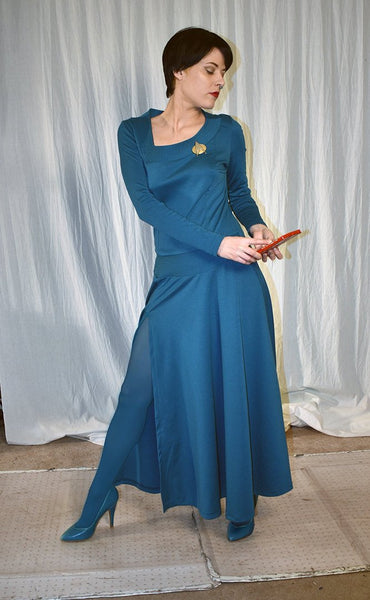 The Next Generation Deanna Troi Cosplay Dress Star Trek Cosplay costume Deanna Troi Slit Dress from Star Trek