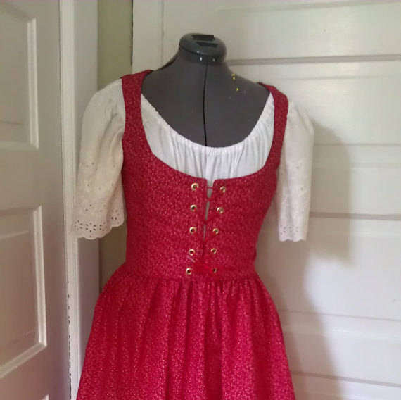 With Reversible Bodice Dirndl Peasant Dress