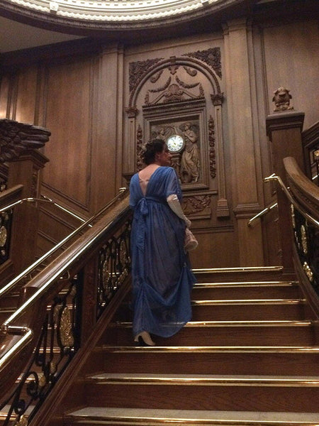 Dress for Downton Abbey dinner Titanic event or alternative blue wedding dress 1912 gown Gibson girl plus size 0-30US Edwardian evening blue