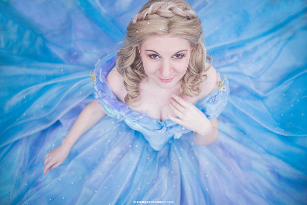 Movie 2015 blue ballgown Ella Cinderella Dress