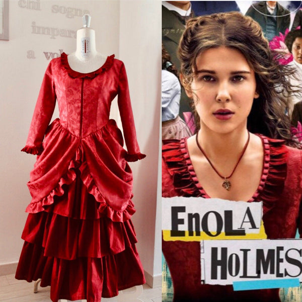 Enola Holmes red suit