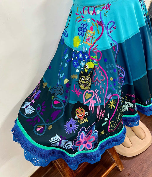 Fully embroidered mirabel inspired costume