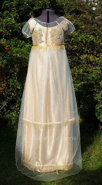 Wedding anniversary dress Gold dress dazzling one of a kind alternative wedding dress Handmade in England LAST ONE