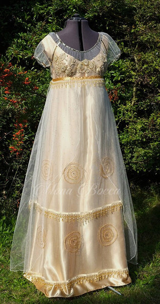 Wedding anniversary dress Gold dress dazzling one of a kind alternative wedding dress Handmade in England LAST ONE