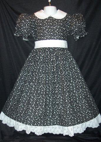 Dress Custom Girls Size Gorgeous Black Music Notes Recital