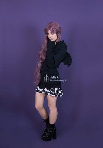 Vampire harajuku gothic grunge Goth hoodie with bat wings