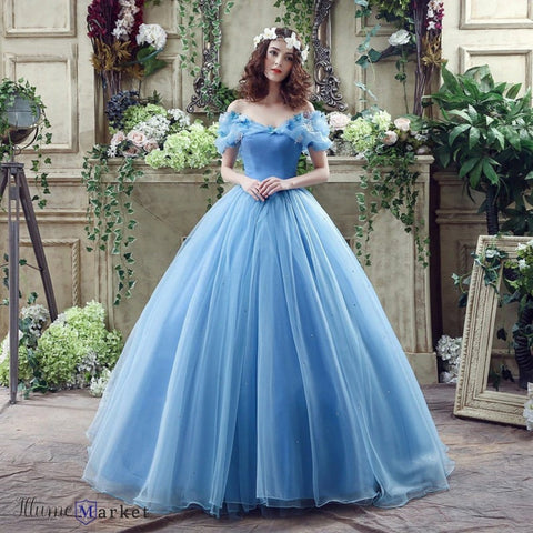 Cinderella Costume 2015 Cinderella Dress Adult with Hoop Skirt Handmade Cinderella Dress New Cinderella Movie Dress