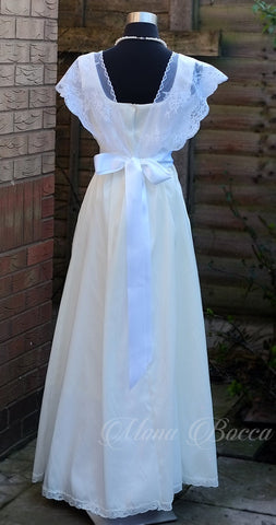 Downton Abbey party ivory debutante gown Titanic vintage styled Made to order in England Ivory white Edwardian styled wedding dress