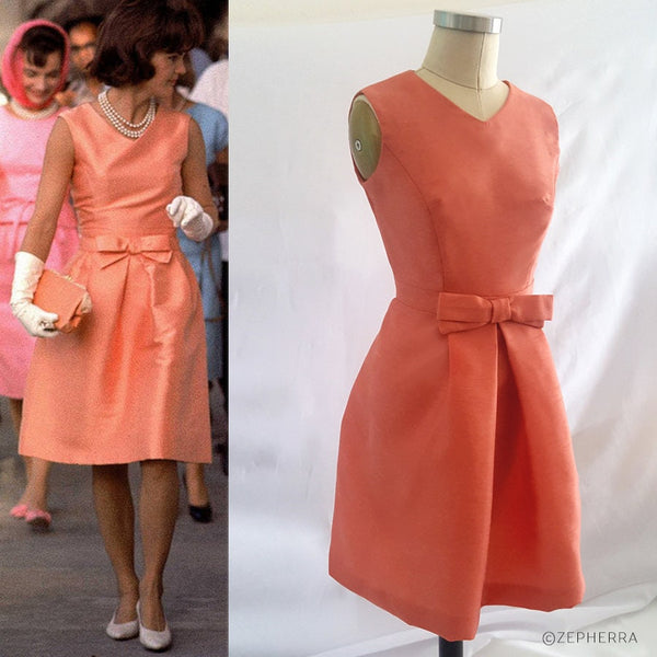 JVintage inspired Dress Cocktail Dress 60s Dress Custom made dress Mother of bride ackie Kennedy Orange Dress Jackie O Dress 1960s