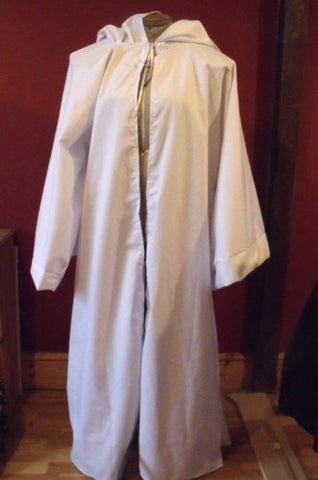 Drill Larp Pagan Fantasy Jedi Robe In White Cotton