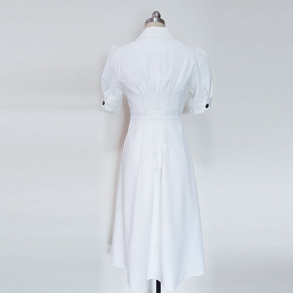 Midi shirtdress retro shirtdress summer dress white dress custom dress Kate Middleton White Shirtdress Wimbleton Day 2 Summer dress