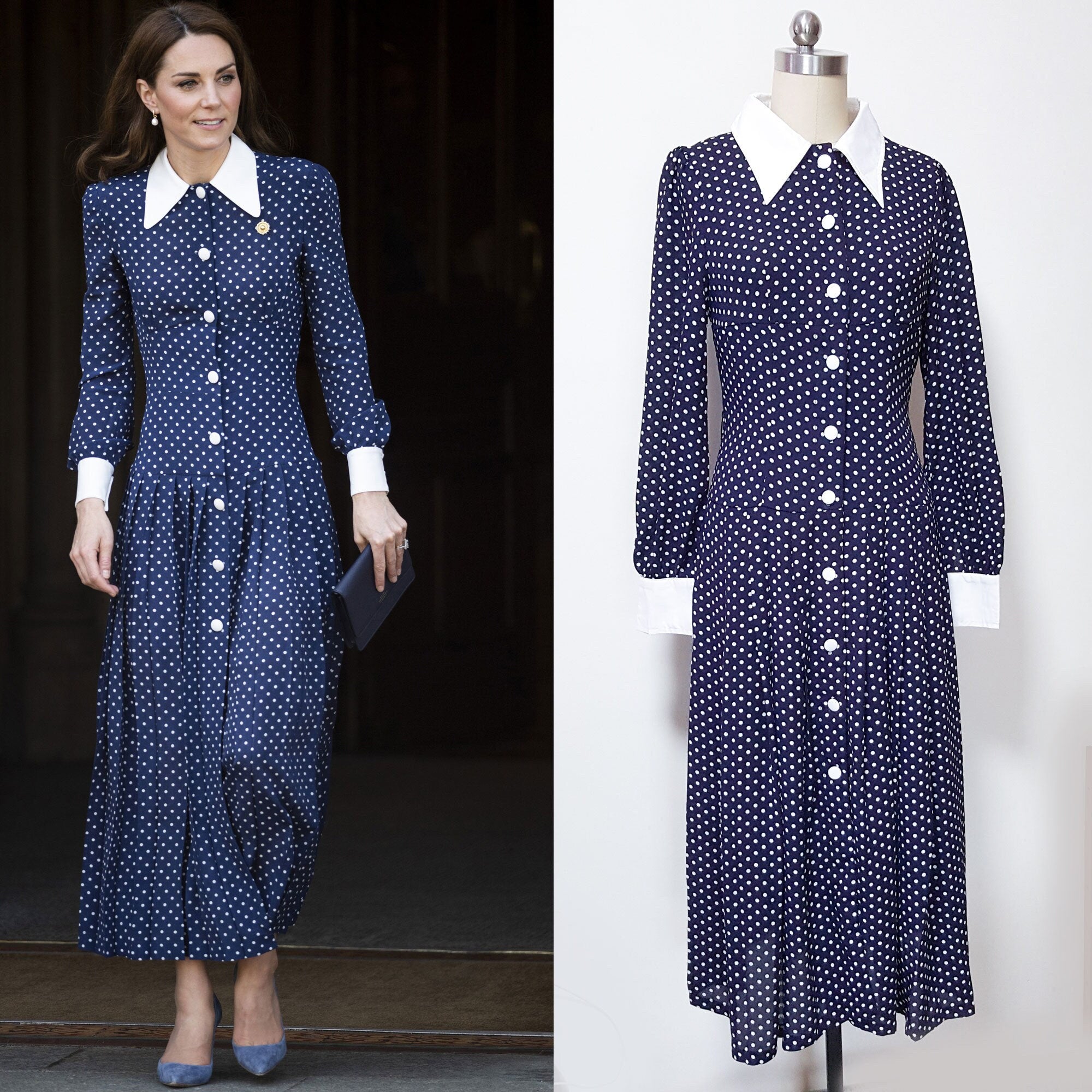 Duchess Kate Middleton's navy polka dot dress was inspired by