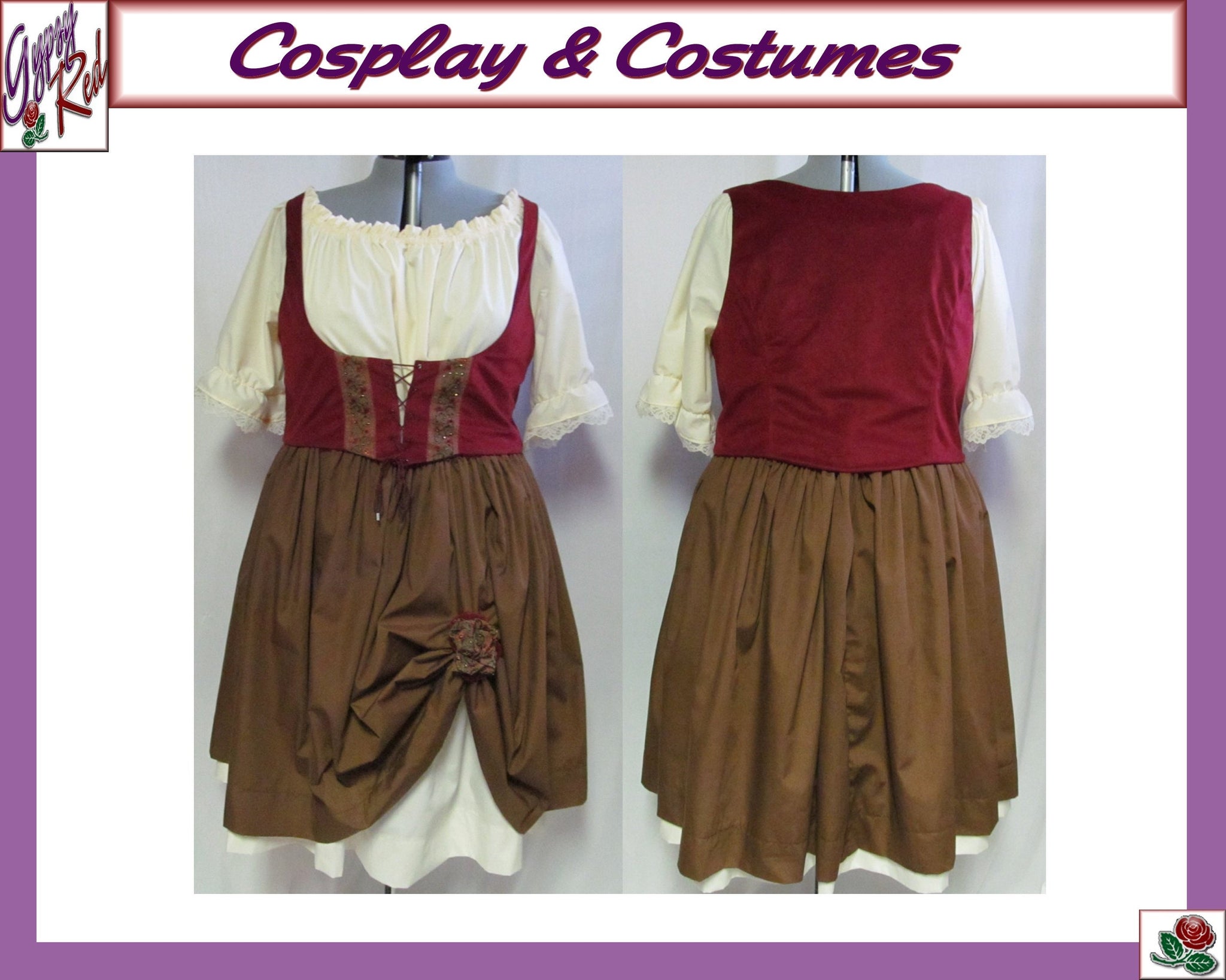 Costume Adult Women's Size 4 6 8 10 12 14 Medieval Rennaisance Faire Barmaid Maiden Peasant LARP