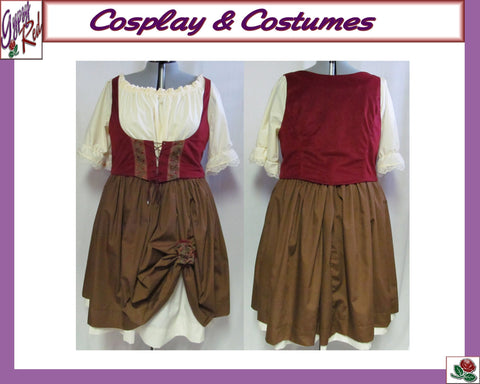 Costume Adult Women's Size 4 6 8 10 12 14 Medieval Rennaisance Faire Barmaid Maiden Peasant LARP