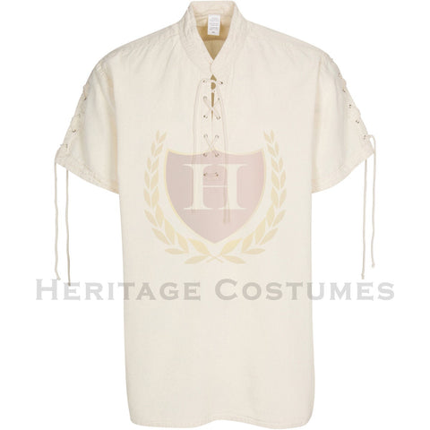 Men's Lace Up Short Sleeve Renaissance Shirt