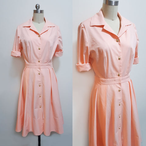 Leighton Meester Orange Dress 1940s shirt dress Summer dress sun dress custom Monte Carlo Movie dress Peach dress Orange shirtdress