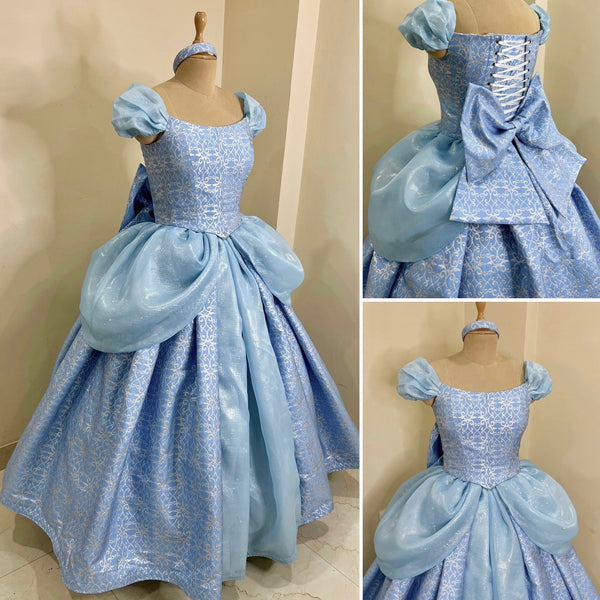 Costume with 3D metallic brocade fabric Parks accurate cinderella