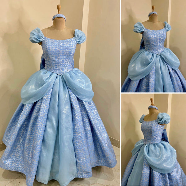 Costume with 3D metallic brocade fabric Parks accurate cinderella