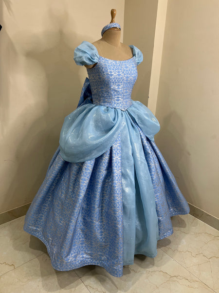 Costume with 3D metallic brocade fabric Parks accurate cinderella