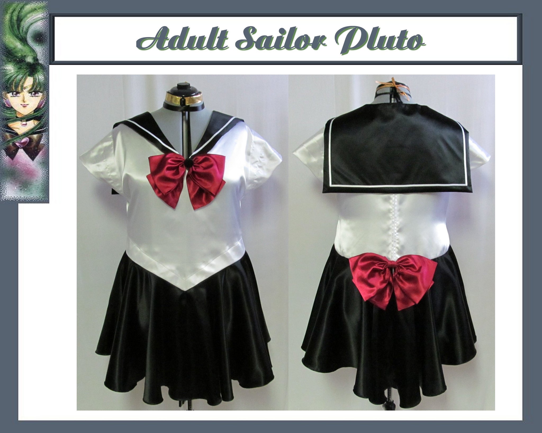 Crossplay Scout Fuku Outer Senshi Anime Manga Size 16 18 20 22 24 Sailor Moon Plus Size Adult Women's Sailor Pluto Cosplay Costume