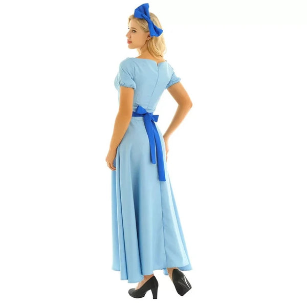 Adults Princess Costume Prom Dress Wendy Peter Pan Cosplay Dress Blue