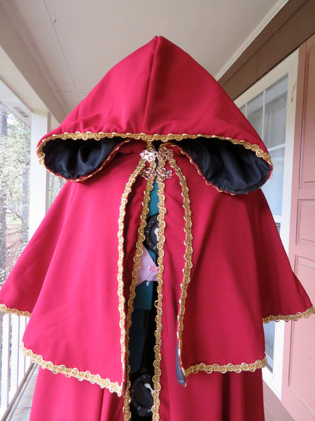 With Caplet cosplay costume Custom Made Red and Gold Adult Cape