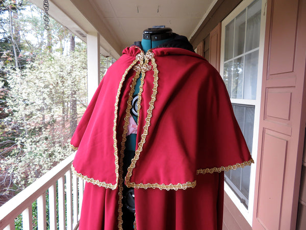 With Caplet cosplay costume Custom Made Red and Gold Adult Cape