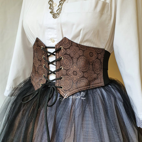 Brown corset pirate Gothic corset Gift for her Renaissance corset belt waist