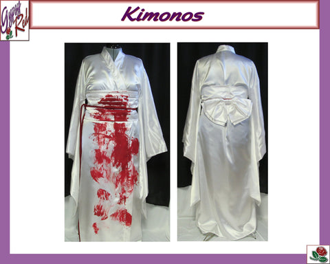 Costume Cosplay Adult Women's Custom Fit 16 18 20 22 24 Plus Size Sae Kurosawa Fatal Frame 2 White Satin Kimono