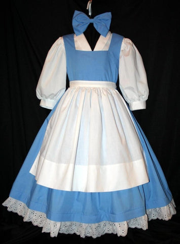 Blue CHILD Size w Bow MOM2RTK BELLE Provincial Village Costume