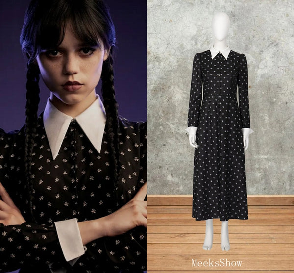 Wednesday Addams Black Dress Wednesday Addams Cosplay Outfit Wednesday Addams Cosplay Costume