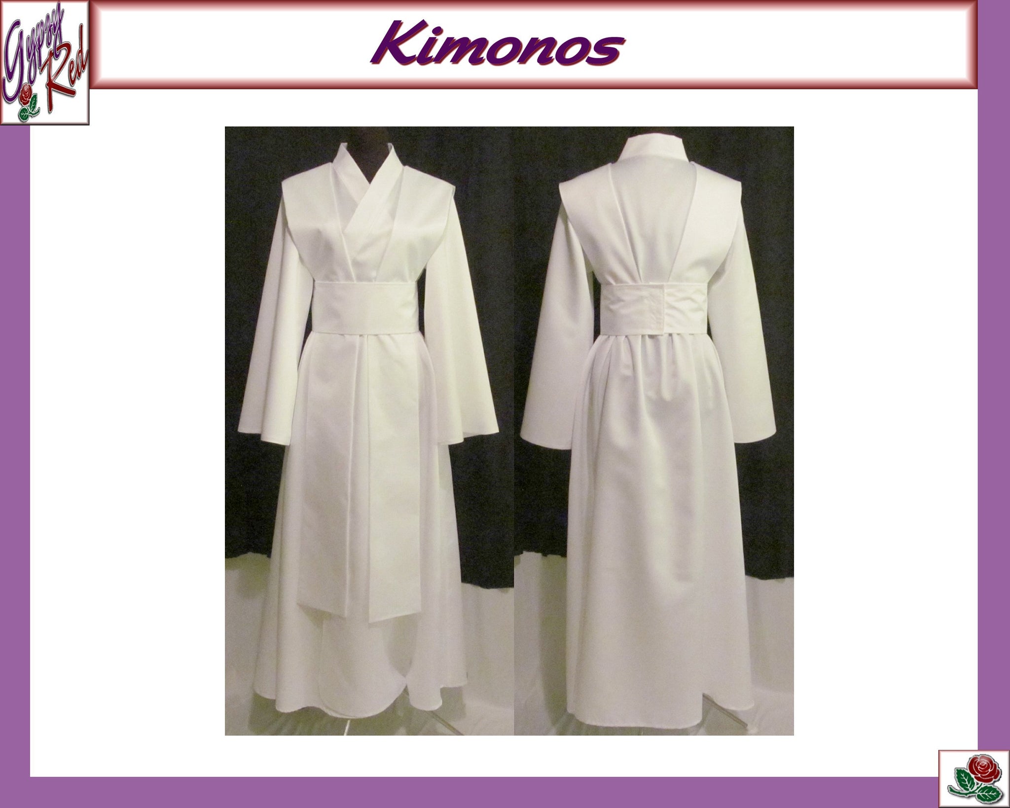 Wedding Bridal Formal Costume Cosplay Size 4 6 8 10 12 14 White Satin Kimono With Tabard and Obi Warrior Samurai