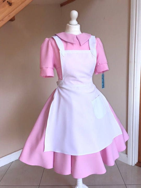 Classic nurse Costume Halloween Nurse pink dress