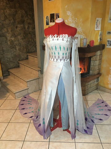 costume cosplay Elsa frozen 2 spirit gown