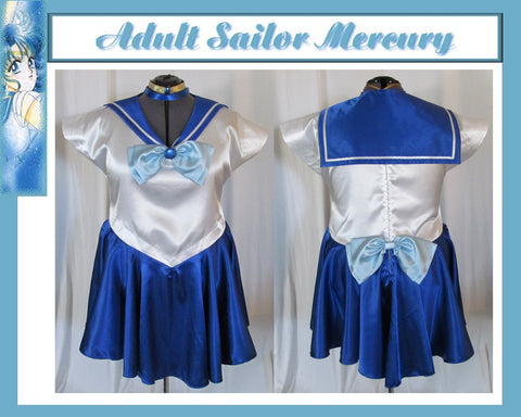 Crossplay Scout Fuku Inner Senshi Anime Size 16 18 20 22 24 Sailor Moon Plus Size Adult Women's Sailor Mercury Cosplay Costume