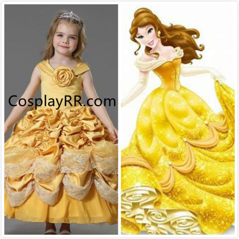 Princess Belle dress for girls kids