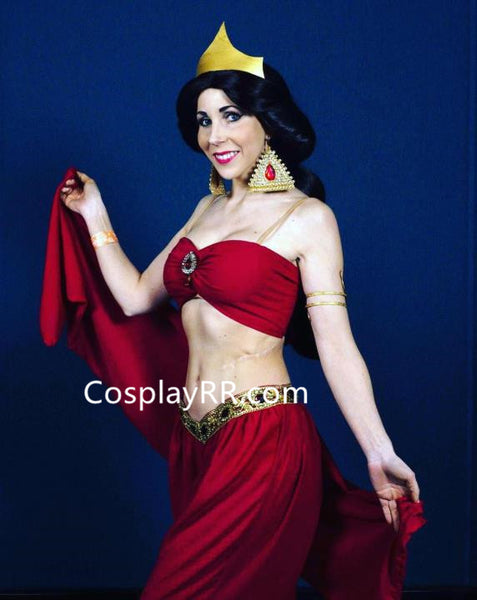 Princess Jasmine red outfit cosplay costume for adult