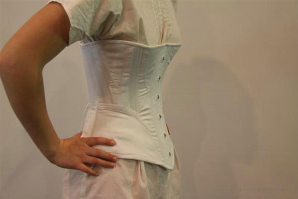 Plus Size Victorian Corset Overbust C.1860 Julia in Cotton Coutil